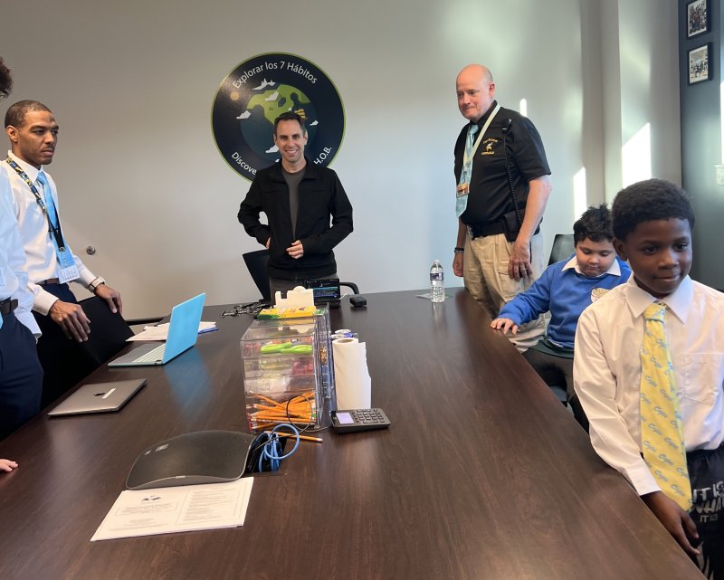 Ready to transition to the next activity are (l-r) Justin Cureton, Christopher Neuwirth, Constable George Rath, Malachi “Kyle” Juarbe and Messiah Long.